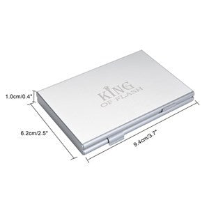 Slim Silver Aluminium Shockproof Memory Card Holder Case Holds 2 SD/SDHC Memory Cards and 15 Micro SDHC Memory Cards - King of Flash UK
