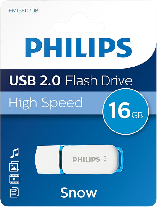 Philips Snow USB 2.0 Flash Drive - 4/8/16/32 GB