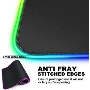 RGB Gaming Mouse Mat Pad Large Thick(800—300—4mm) XXXL Extended Led Mousepad with Non-Slip Rubber Base, Soft Computer Keyboard Mice Mat for Macbook, PC, Laptop, Desk - Black