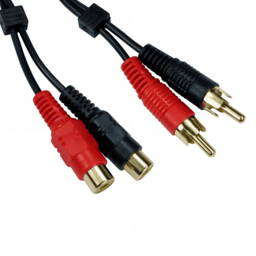 Twin RCA Extension Cable (Male-Female) - 3 Metres, Gold-Plated