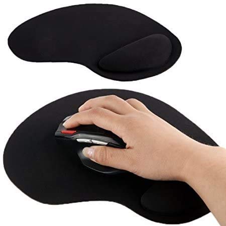 Black Anti-Slip Comfort Mouse Pad With Gel Foam Rest Wrist Support For PC, Laptop