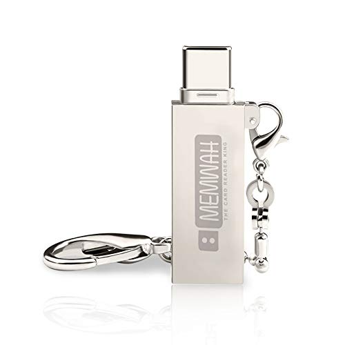 Memwah USB-C OTG, USB Type C, USB 2.0 Adapter |Micro SD, Micro SDHC, Micro SDXC Memory Card Reader | Premium Metal Body with Keychain | Compatible with Smartphones, MacBook, PC, Tablets, USB C Devices
