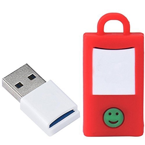 USB 3.0 Micro SD/Micro SDHC/Micro SDXC High Speed Super Fast Memory Card Reader/Writer with Silicone Case for Protection & Attaching on Keyring
