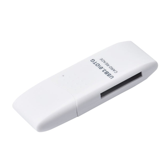 USB 3.0 White Super Speed SD/SDXC TF/MicroSD Card Reader Adapter, Portable High Speed Data Transfer Upto 5Gbps Comes with Micro Adapter For Data Transfer
