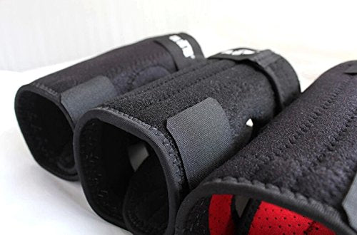 Neoprene Black Knee Support Brace Left & Right Knee With Straps For A Tighter Fasten, Gym, Running, Sports, Football