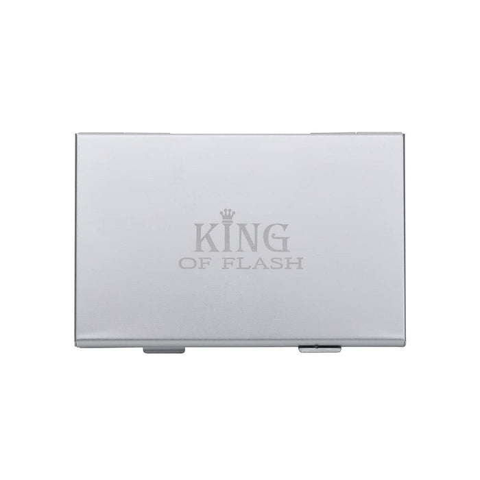 Memory Card Holder Case, Slim Silver Aluminium, Shockproof, Holds 2 SD/SDHC Memory Cards and 15 Micro SDHC Memory Cards