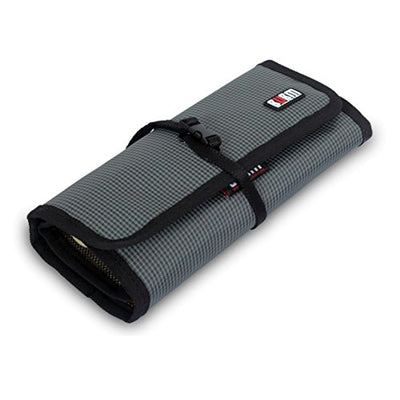Grey Cable Lines Pens Tools Accessories USB Organiser Roll Fold Up Bag