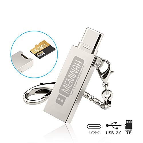 Memwah USB-C OTG, USB Type C, USB 2.0 Adapter |Micro SD, Micro SDHC, Micro SDXC Memory Card Reader | Premium Metal Body with Keychain | Compatible with Smartphones, MacBook, PC, Tablets, USB C Devices