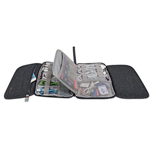 Electronic Accessories Travel Bag Foldable Durable Waterproof Portable Universal Layer Gear Case for USB Phone Cable Organizer Storage with Handle