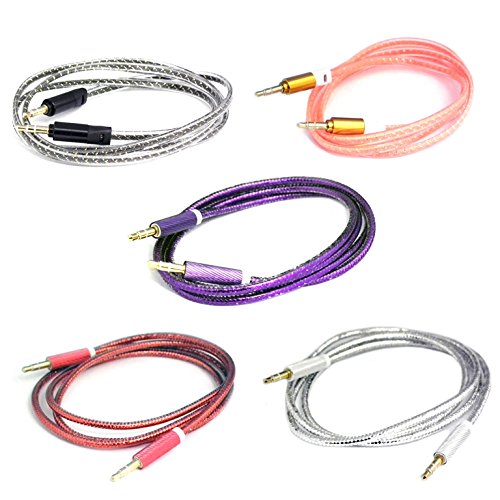 3.5mm Extra Strong Red Coloured Stereo Jack Male to Male 1 Metre Audio Aux MP3 Cable Wire