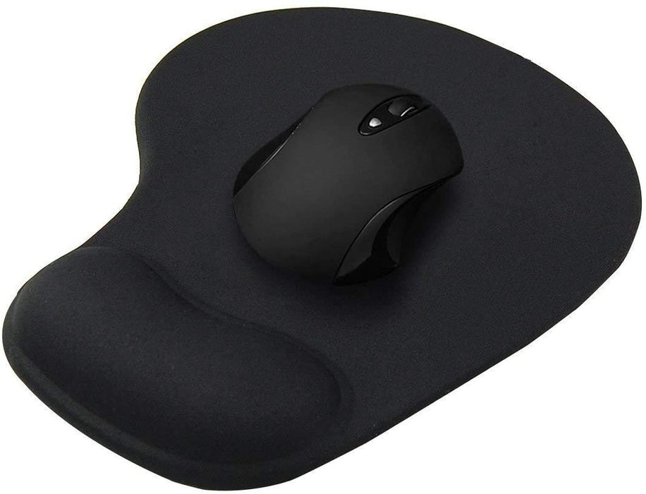 Black Anti-Slip Comfort Mouse Pad With Gel Foam Rest Wrist Support For PC, Laptop