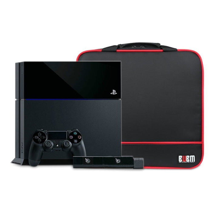 BUBM Storage Bag Travel Gadget Carry Case Compatible with PlayStation PS 4 Game Console and Accessories, High Capacity and Lightweight, Fits for PS4, PS4 Slim, Xbox One S, Black [PlayStation]