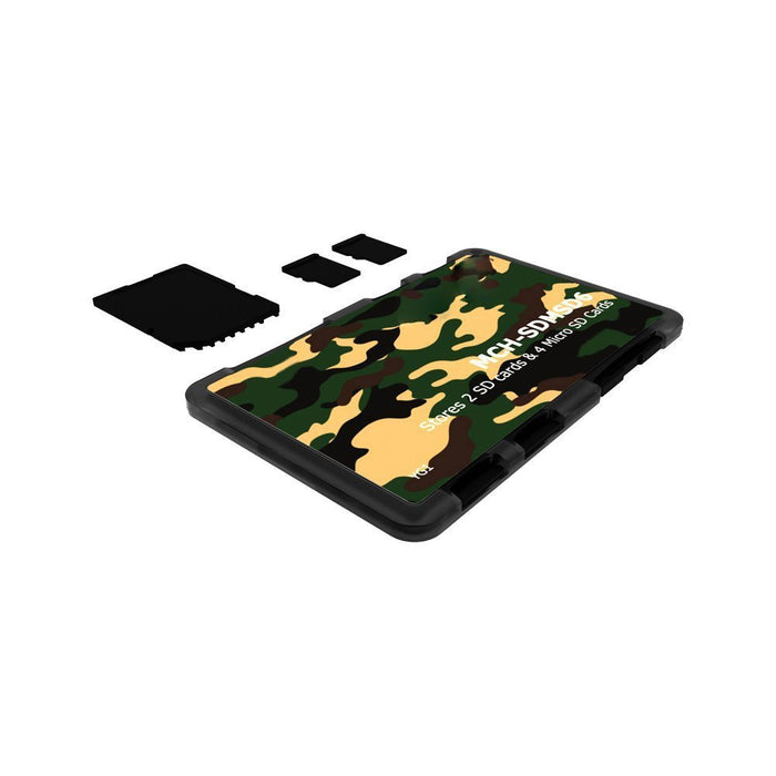 Memory Card Credit Card Style Storage Holders for (2 SD & 4 Micro SD Camouflage) Writable Labels, Ultra Thin, Credit Card Size Holder One Size