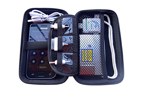 Universal Small Black Travel Organiser For Portable Hard Drives, Cables, USB Flash Drives, Memory Readers