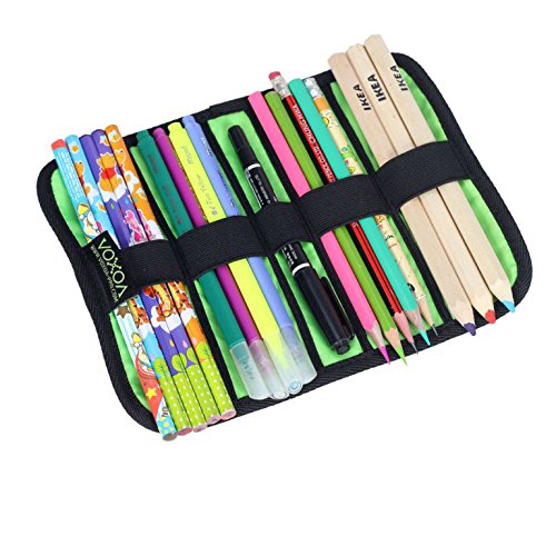 Large Orange USB Cable Lines Earphones Pens Tools Accessories Organiser Roll Up Bag