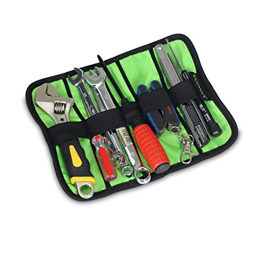 Large Orange USB Cable Lines Earphones Pens Tools Accessories Organiser Roll Up Bag