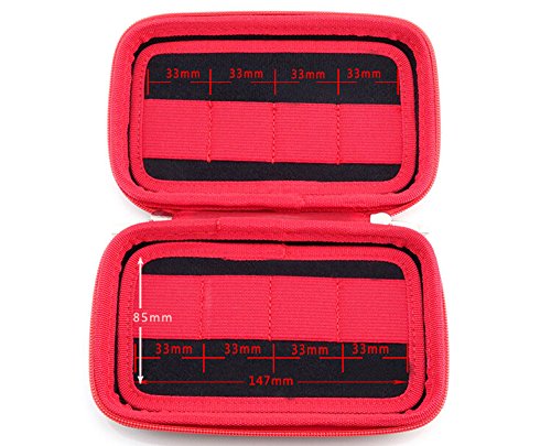 Red/Black Portable Carry Case Organiser Medium, 8 x USB Sticks, Memory Cards, Cables & Mobile Phone Slot