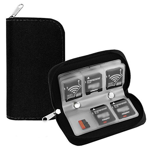 8 Pages and 22 Slots Memory Card Carrying Case Holder Pouch for SD SDHC MMC CF Micro SD Storage Protector