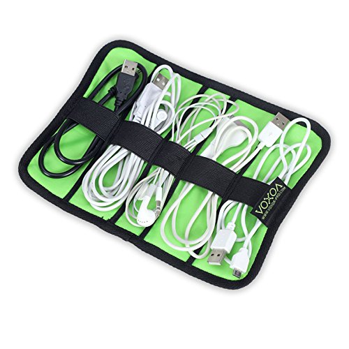 Large Orange USB Cable Lines Earphones Pens Tools Accessories Organiser Roll Up Bag