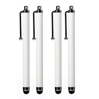 Pack of 4 WHITE Capacitive/Resistive Touchscreen Stylus Pen Compatible with All Touchscreen Devices Smartphone Tablets