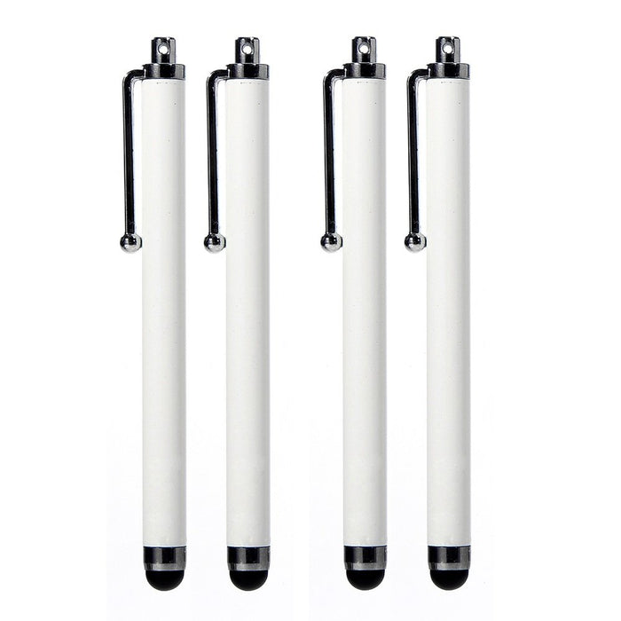 Pack of 4 WHITE Capacitive/Resistive Touchscreen Stylus Pen Compatible with All Touchscreen Devices Smartphone Tablets