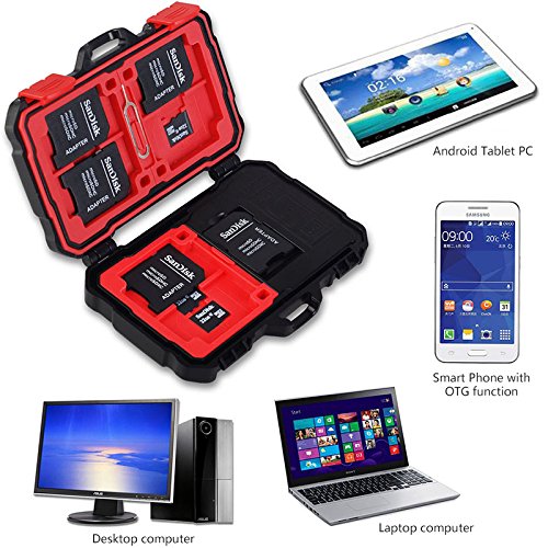 Card Reader & Memory Card Case for 7 x SD/SDHC/SDXC, 9 X Micro SD, 3 X Compact Flash, 1 X Card Pin & Built in USB 3.0 Memory Card Reader for CF (Compact Flash), SD/Micro SDHC SDXC
