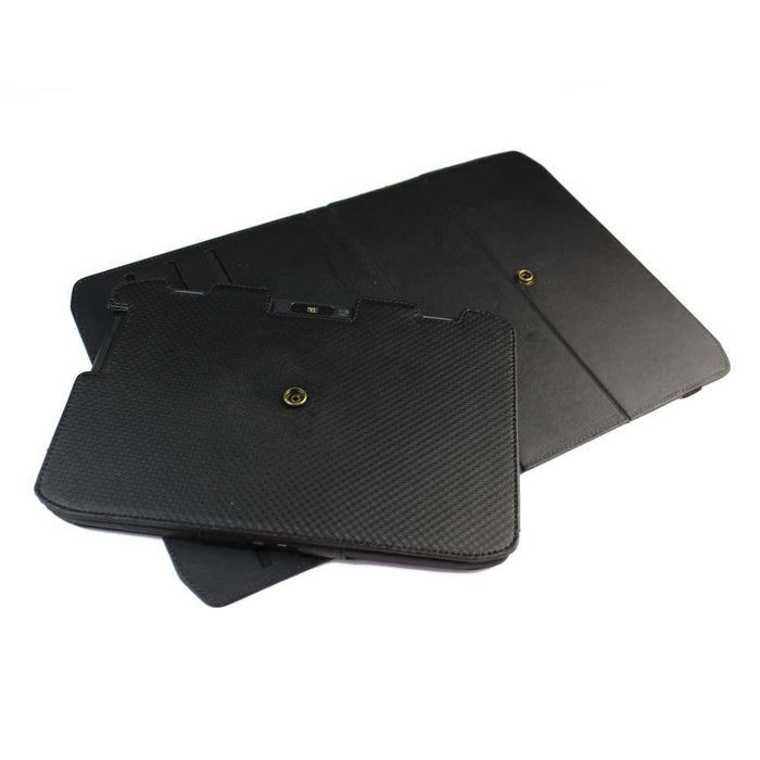 PU Leather 360 Rotational Texture Case Black Compatible for use with Motorola Xoom 2 Android Tablet