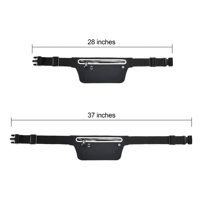 Adjustable Waist Bum Bag Belt Neoprene Single Zipper Pouch for Running Gym Cycling can Compatible with iPhone X XR XS 8, 8 Plus, Samsung S9 & Smartphones up to 6"