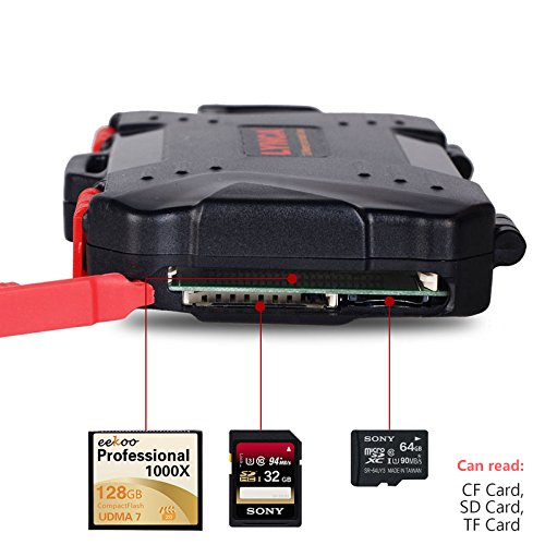 Card Reader & Memory Card Case for 7 x SD/SDHC/SDXC, 9 X Micro SD, 3 X Compact Flash, 1 X Card Pin & Built in USB 3.0 Memory Card Reader for CF (Compact Flash), SD/Micro SDHC SDXC