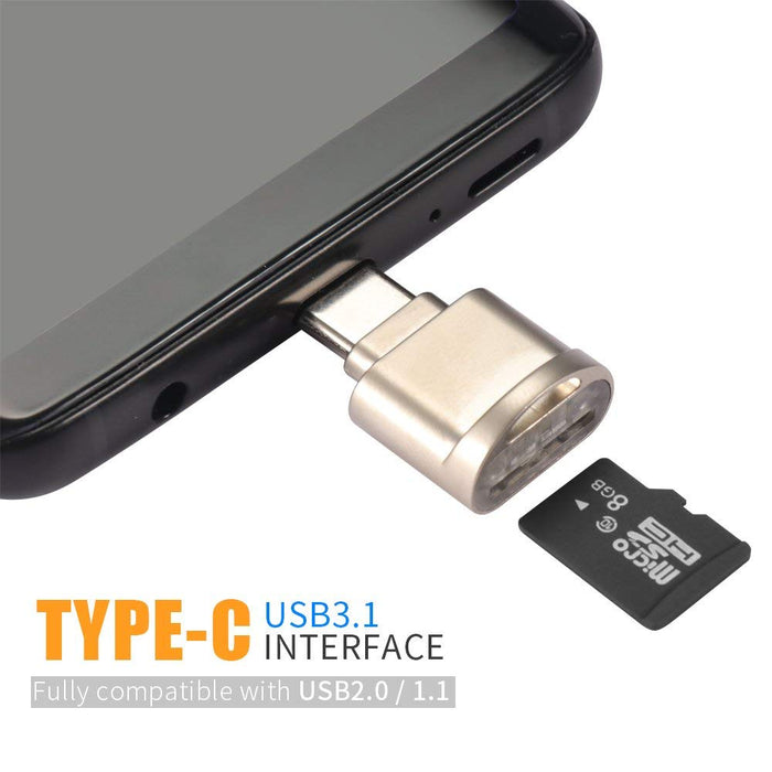Memwah USB C Portable Card Reader for Micro SD Cards, Micro SDHC & Micro SDXC - Micro SD to Type C USB Adapter - OTG USB C Micro SD Card Reader