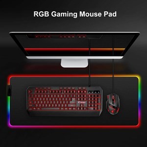 RGB Gaming Mouse Mat Pad Large Thick(800—300—4mm) XXXL Extended Led Mousepad with Non-Slip Rubber Base, Soft Computer Keyboard Mice Mat for Macbook, PC, Laptop, Desk - Black