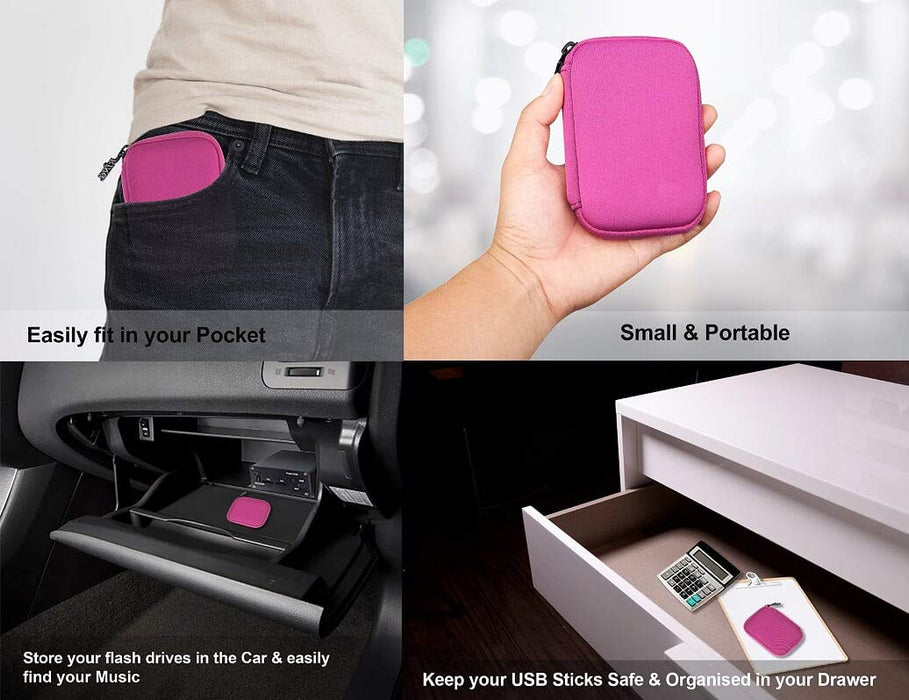 USB Flash Drive Case With Premium Quality Padded Protection For Up To 6 Flash/Key Drives, Flash Drive Case Organizer