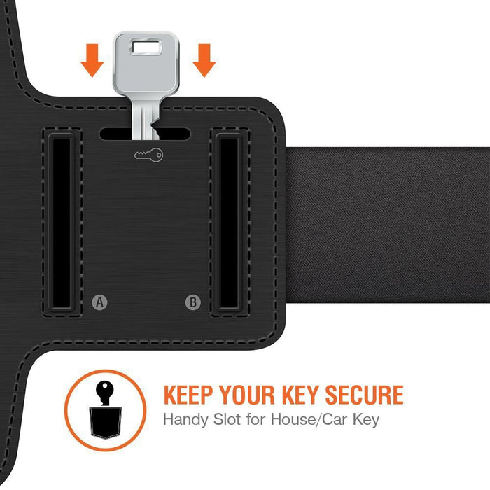 Premium Neoprene Sports Running, Gym, Excerise, Fitness, Jogging Armband for iPod Touch 4th, 5th and New 6th Generation Water Resistant, Reflective Outer Strip Safety with Key Holder