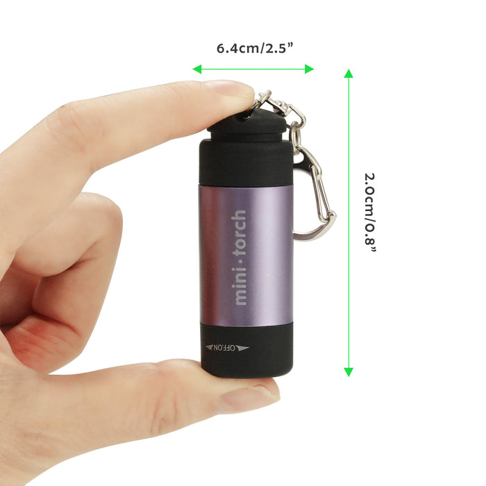 Mini USB Rechargeable LED Torch Flashlight with Keyring Keyring