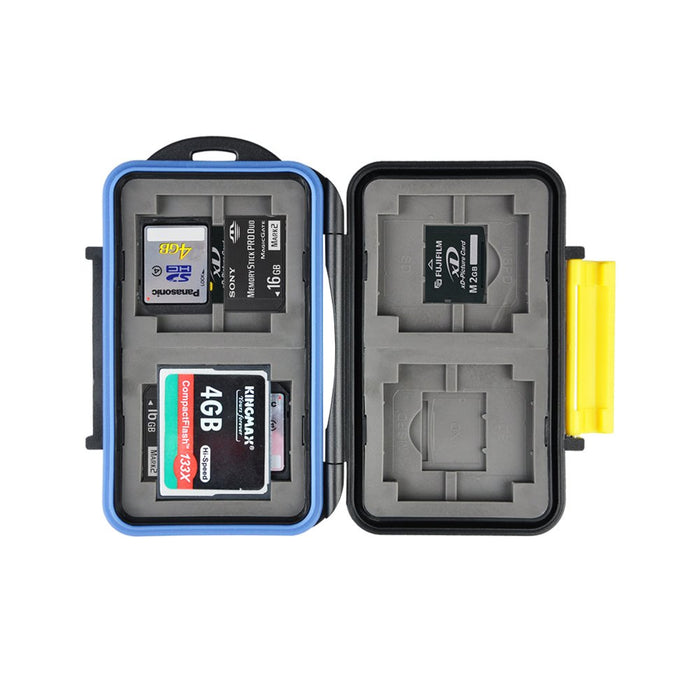 Hard Shell Water Resistant Multi Use Memory Card Case for SD/SDHC/SDXC/microSD/microSDHC/microSDXC/Pro DUO/Compact Flash Cards (4CF 4SD 4XD 4MS Pro DUO Hard Shell)