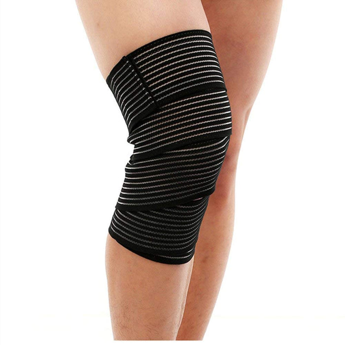 Elasticated Knee Sleeve Beige Adjustable Lightweight Design with High-Performance Elastic Fabric - One Size