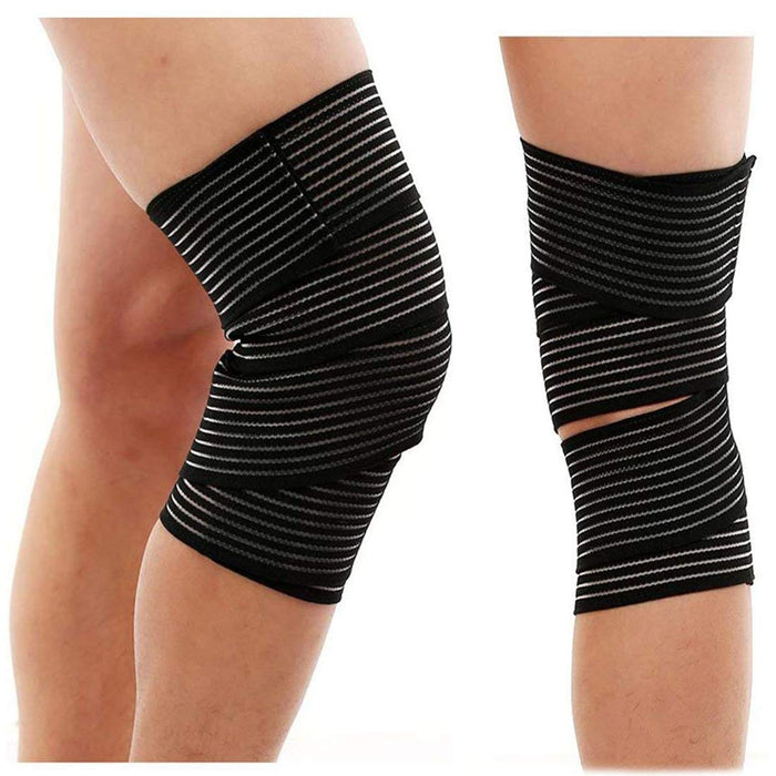Elasticated Knee Sleeve Beige Adjustable Lightweight Design with High-Performance Elastic Fabric - One Size
