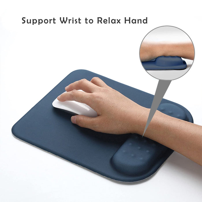Mouse Pad with Memory Foam Wrist Support, Mouse Mat Mousepad with Non-Slip Rubber Base