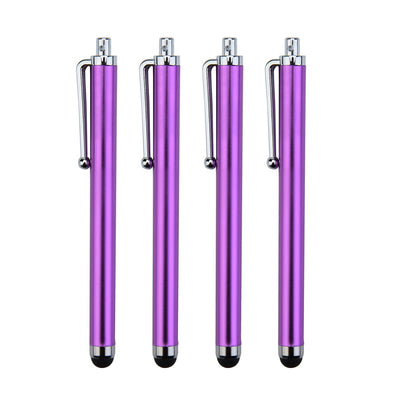 Pack of 4 PURPLE Capacitive/Resistive Touchscreen Stylus Pen Compatible with Ipad/2/3/4/ Ipad Mini Samsung Note 10.1 Galaxy Tab Google Nexus 7 Kindle Fire HD Sony Xperia Tablet S Asus Transformer Pad Infinity Motorola Xoom BlackBerry Playbook HP Slate 2