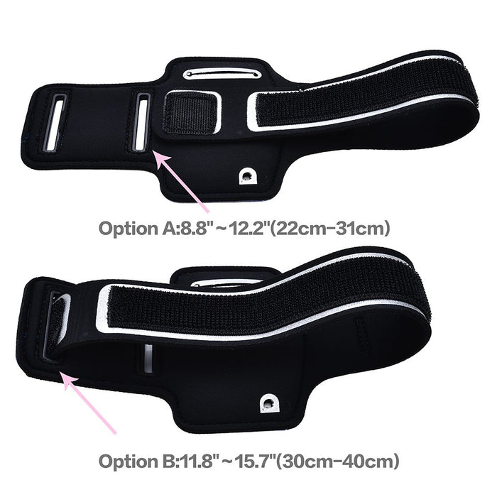 iPod Nano 7 Running Jogging Armband Holder Made with Super Strong Lycra Material with Reflective Stay Safe Strip, Dual Arm Size Slots, Key Pocket & Headphone Holder