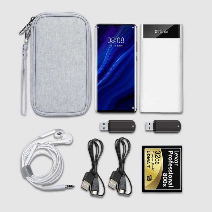 Power Bank Case Hard Drive Case Shockproof Carrying Case Travel Cable Organizer Bag Portable Storage Bag Electronic Organizer Pouch Bag Zipper Wallet Multifunctional Double Layer Case