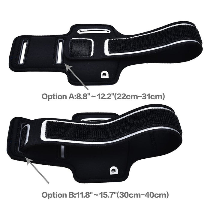 iPod Nano 7 Running Jogging Armband Holder Made with Super Strong Lycra Material with Reflective Stay Safe Strip, Dual Arm Size Slots, Key Pocket & Headphone Holder