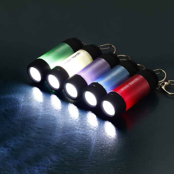 Mini USB Rechargeable LED Torch Flashlight with Keyring Keyring