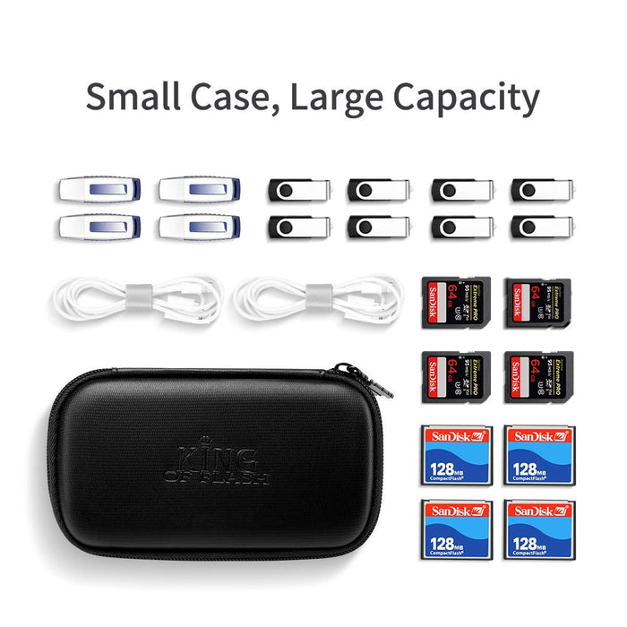 Double Layer USB Carry Case Cable Organiser for Travelling Travel Bag for Pen Drives/Flash Drives/Thumb Drives/Keys Electronic Accessories Storage Case Black