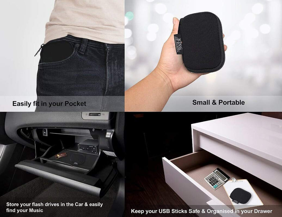 USB Flash Drive Case With Premium Quality Padded Protection For Up To 6 Flash/Key Drives, Flash Drive Case Organizer