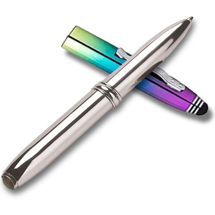3-in-1 Stylus Pen With Light, Capacitive Aluminium Pen Stylus, LED Torch Light, Ballpoint Pen