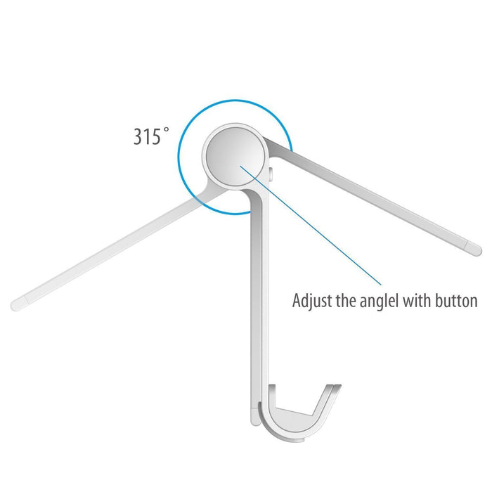 Portable Desk Multi Angle Stand Holder Compatible for 4-12" Tablet, iPad, Smartphone, iPhone & Various Devices