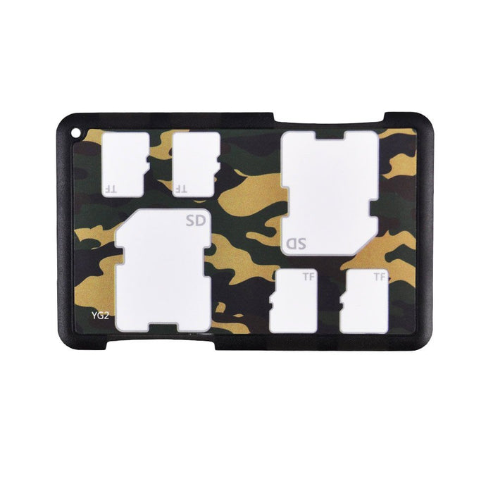 Memory Card Credit Card Style Storage Holders for (2 SD & 4 Micro SD Camouflage) Writable Labels, Ultra Thin, Credit Card Size Holder One Size