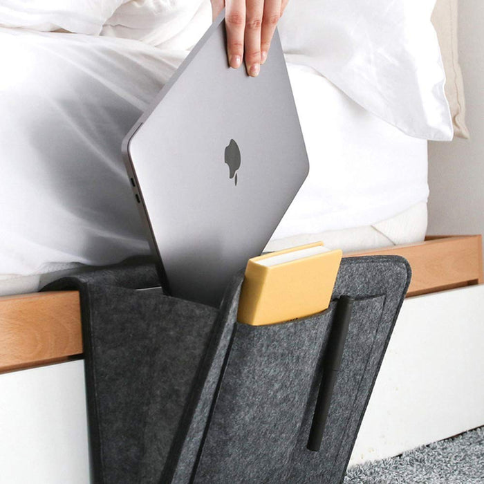 Bedside Pocket Organiser - Premium Quality Caddy Storage Organiser Compatible For Dorm College Room, Bunk Bed, Hospital Bed, Kids Baby Bed Holds your iPad, Books, Tablet, Phone