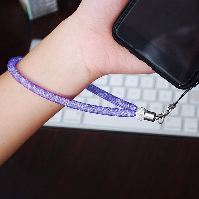 [8] Sparkly Wrist Lanyards Strap, Rhinestone Diamond Decorative Crystal Pendant Glitter Bling Wrist Strap for Keys, Smartphone, Camera, Necklace ID Card Badge Holder